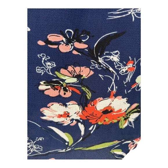 Navy Coral Floral Kenmore Splitneck Popover Blouse by Fun2Fun Stitchfix NWOT - Picture 9 of 16